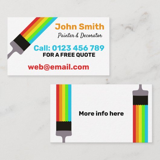 Carte De Visite Peintre (Devant / Derrière)