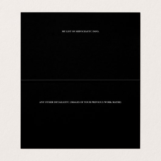 Carte de visite peintre (Intérieur déplié)