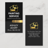 Carte De Visite Peintre à onglets d'or élégant (Devant / Derrière)
