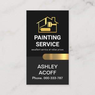 Carte De Visite Peintre à onglets d'or élégant