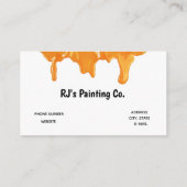 Carte De Visite Peintre à rouleaux à peinture blanche orange profe (Dos)