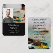 Carte De Visite Peintre Artiste de la ville de prière commémorativ (Devant / Derrière)