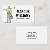 Carte De Visite Peintre avec équipement à rouleaux de peinture (Devant / Derrière)