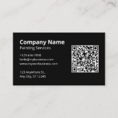 Carte De Visite Peintre de code QR à balayage noir (Devant)
