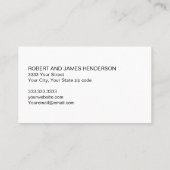 Carte De Visite Peintre de la Maison Professionnelle Blanche Noire (Dos)