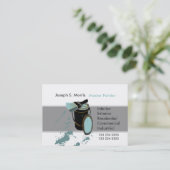 Carte De Visite Peintre de maison moderne de peinture bleu brosse (Debout devant)