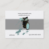 Carte De Visite Peintre de maison moderne de peinture bleu brosse (Dos)