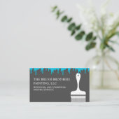 Carte De Visite Peintre de maison professionnelle en bleu noir (Debout devant)