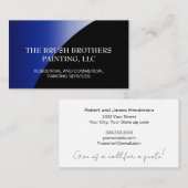 Carte De Visite Peintre de maison professionnelle en noir bleu (Devant / Derrière)