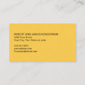 Carte De Visite Peintre de maison professionnelle Jaune Noir (Dos)