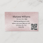 Carte De Visite peintre de maquillage de code qr en feuille d'arge (Dos)