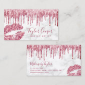 Carte De Visite Peintre de maquillage de lèvres de parties scintil (Devant / Derrière)