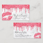 Carte De Visite Peintre de maquillage des lèvres de parties scinti (Devant / Derrière)