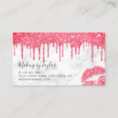 Carte De Visite Peintre de maquillage des lèvres de parties scinti (Dos)