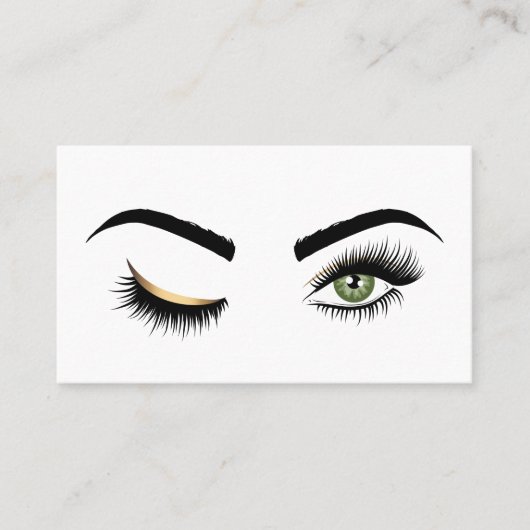 Carte De Visite Peintre de maquillage des yeux de Wink Green Eyes  (Devant)