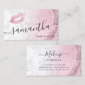 Carte De Visite Peintre de maquillage en marbre de parties scintil (Devant / Derrière)