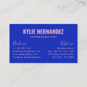 Carte De Visite Peintre de maquillage moderne bleu et rose (Dos)