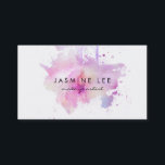 Carte De Visite peintre de maquillage moderne chic aquarelle viole<br><div class="desc">Un carte de visite d'aquarelle moderne et pastel avec un trait de brosse de couleur blush ou lip avec votre nom. Parfait pour les coiffeurs,  coiffeurs,  coiffeurs,  coiffeurs,  coiffeurs,  cosmétologistes,  cosmétologie,  salons,  spas,  maquilleurs et plus encore !</div>
