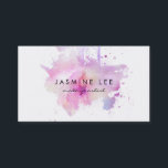 Carte De Visite peintre de maquillage moderne chic aquarelle viole<br><div class="desc">Un carte de visite d'aquarelle moderne et pastel avec un trait de brosse de couleur blush ou lip avec votre nom. Parfait pour les coiffeurs,  coiffeurs,  coiffeurs,  coiffeurs,  coiffeurs,  cosmétologistes,  cosmétologie,  salons,  spas,  maquilleurs et plus encore !</div>