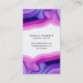 Carte De Visite Peintre de maquillage rose violet (Dos)