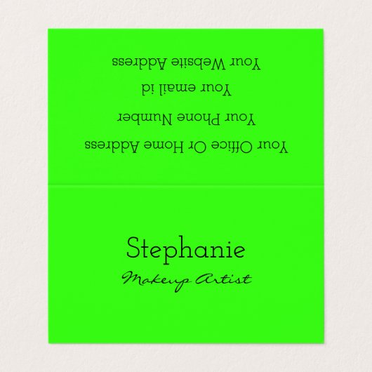 Carte De Visite Peintre de maquillage Spa du salon de couleur vive (Extérieur déplié)