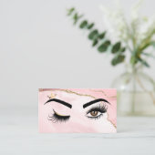 Carte De Visite Peintre de maquillage Wink Eye Beauty Blush Pink A (Debout devant)