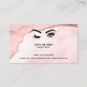 Carte De Visite Peintre de maquillage Wink Eye Beauty Blush Pink A (Dos)