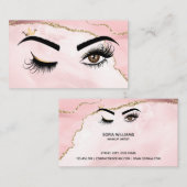 Carte De Visite Peintre de maquillage Wink Eye Beauty Blush Pink A (Devant / Derrière)