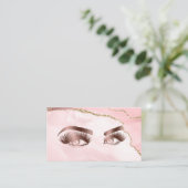 Carte De Visite Peintre de maquillage Wink Eye Beauty Blush Pink A (Debout devant)