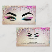 Carte De Visite Peintre de maquillage Wink Eye Lashes holographiqu (Devant / Derrière)