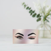 Carte De Visite Peintre de maquillage Wink Eye Lashes Rose Gold (Debout devant)