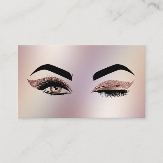 Carte De Visite Peintre de maquillage Wink Eye Lashes Rose Gold (Devant)