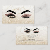 Carte De Visite Peintre de maquillage Wink Eye Lashes Rose Marbre  (Devant / Derrière)