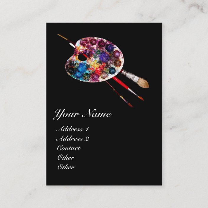 Carte De Visite Peintre de PALETTE de COULEUR d'ARTISTE, matériaux Zazzle.be