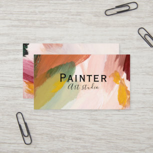 Carte De Visite Peintre de peinture à l'huile abstraite & Studio d