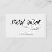 Carte De Visite Peintre de "résumé", artiste graphique, directeur (Dos)
