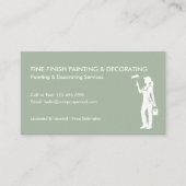 Carte De Visite Peintre Décoratrice Entreprise QR Code Vert Blanc (Devant)