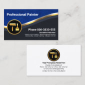 Carte De Visite Peintre élégant Luxueux Silver Gold Waves (Devant / Derrière)