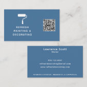 Carte De Visite Peintre Et Décorateur Code QR Peinture Roller Mari (Devant / Derrière)