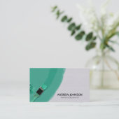 Carte De Visite Peintre et décorateur Turquoise moderne (Debout devant)