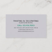 Carte De Visite Peintre et décorateur Turquoise moderne (Dos)