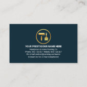 Carte De Visite Peintre gris bleu Vague Or (Dos)