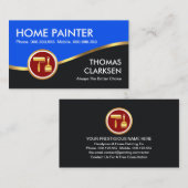 Carte De Visite Peintre gris bleu Vague Or (Devant / Derrière)
