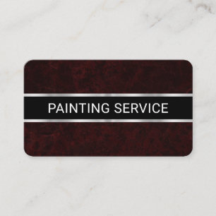 Carte De Visite Peintre Grunge Rouge Minimaliste Simple