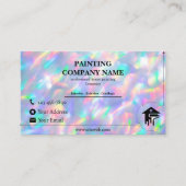 Carte De Visite Peintre Holographique coloré Maison (Devant)
