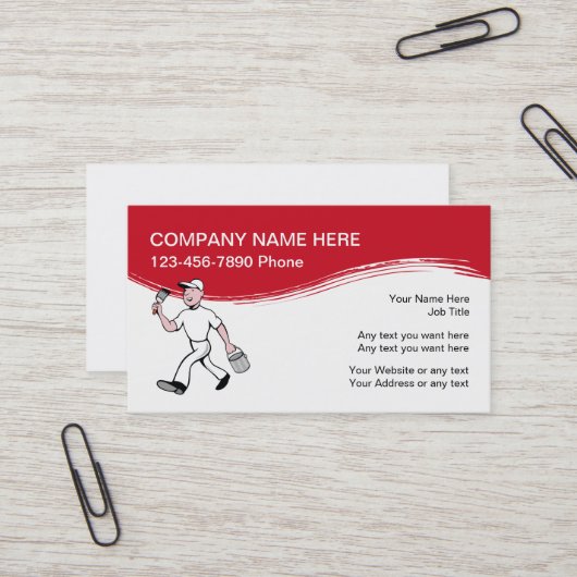 Carte De Visite Peintre moderne Businesscards (Devant/Arrière en situation)