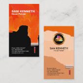 Carte De Visite Peintre orange intelligent choquant de Chambre de (Devant / Derrière)