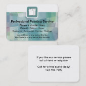 Carte De Visite Peintre professionnel (Devant / Derrière)
