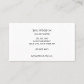 Carte De Visite Peintre professionnel de la maison de brosse (Dos)