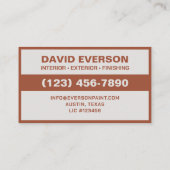 Carte De Visite Peintre Professionnel de Service Complet (Dos)